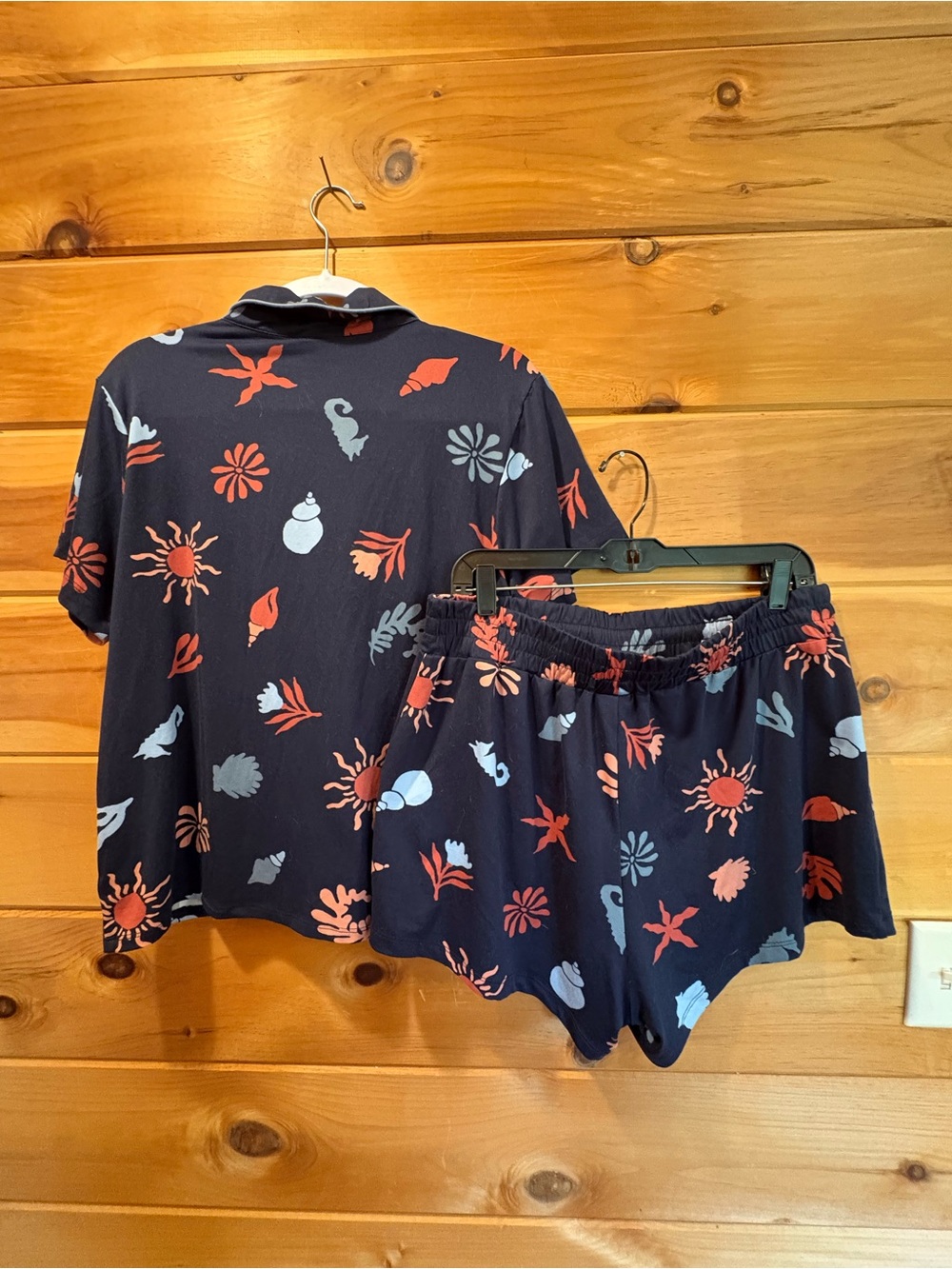 Bobeau Ellie Sleep & Lounge Notch Collar Top and Short PJ Set size Large - Picture 2 of 13